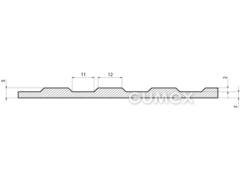 Gummiboden RW3 P9540 5mm, Breite 1400mm, 65°ShA, NBR-SBR ölbeständig, -10°C/+70°C, schwarz, 